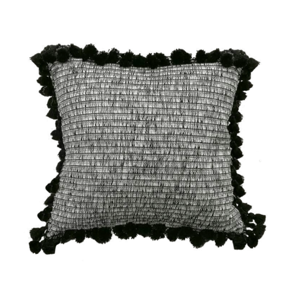BLACK FRINGE Pillow Cover